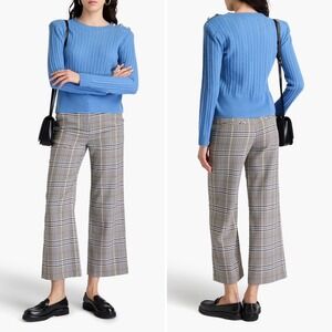 NWT Veronica Beard Brixton Pant Plaid Wide Leg High Waisted Trousers Size 2
